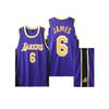 Lakers No. 6 James Children's Adult Basketball Uniform Top + Shorts