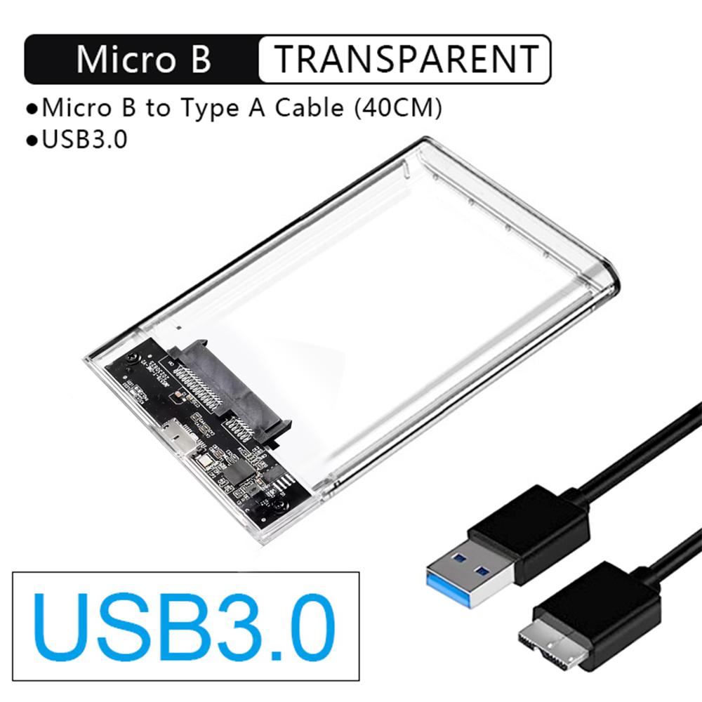 

2.5 inch Transparent HDD SSD Enclosure USB 3.0 HDD Case USB to SATA External Hard Drive Disk Case for Laptop SSD Hard disk Box CHINA прозрачный