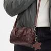 Coach Rowan 18 Logo Zip Closure Coated Canvas Crossbody Tote Bag Small Women Handbags Wine CX186-QBO2Q