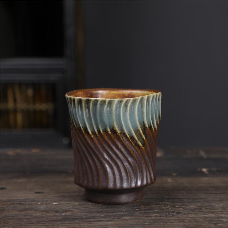 Ceramic Tea Cup Small Teacup Creative Teacup Retro Single Cup Tea Bowl Cup Coarse Pottery Master Cup