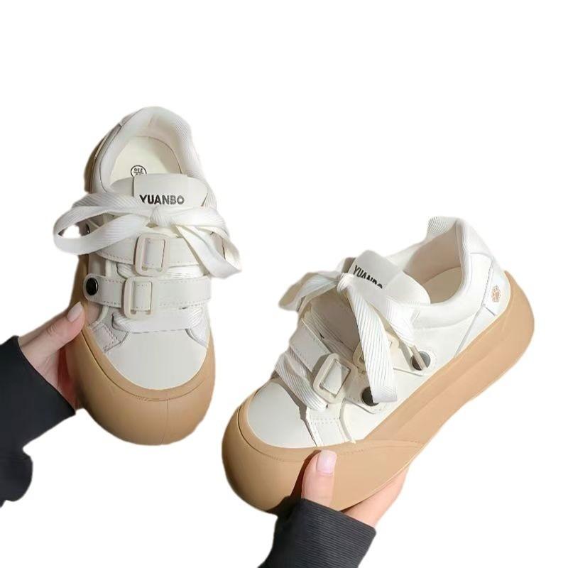 High-value platform white shoes women's autumn and winter casual women's shoes versatile shoes bread shoes