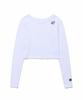 Bieseulaebis Point Logo Women'S Crop Long Sleeve T-Shirt White
