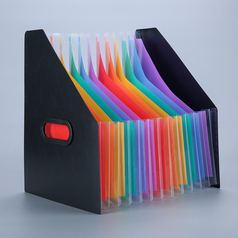 A4 Vertical Accordion File Organizer - Rainbow Desktop Storage Folder for Students and Office Use