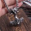 Never Fade Thor Hammer Nodic Vikings Runes Pendant Necklace Mjolnir Viking Valknut Original Amulet Chain for Man Party Jewelry