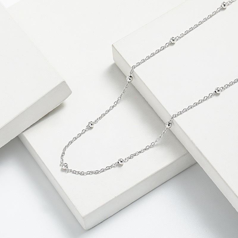 

Ожерелье из стерлингового серебра 925 пробы с бусинами - Женская цепочка на ключицу в европейском и американском стиле 925 Silver золотой