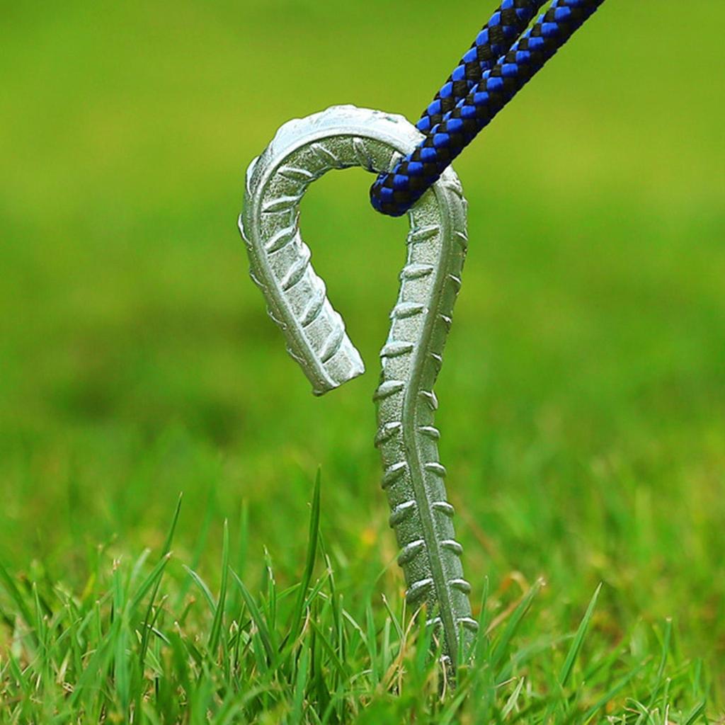 6 Pcs Tent Pegs with Hooks Unbreakable Ultralight Durable for Travel Backpacking