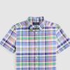 Polo Ralph Lauren Color Block Plaid Logo Embroidered Button-Down Short Sleeve Shirt Kids shirts Multicolor CWPOWOVY6820481-999