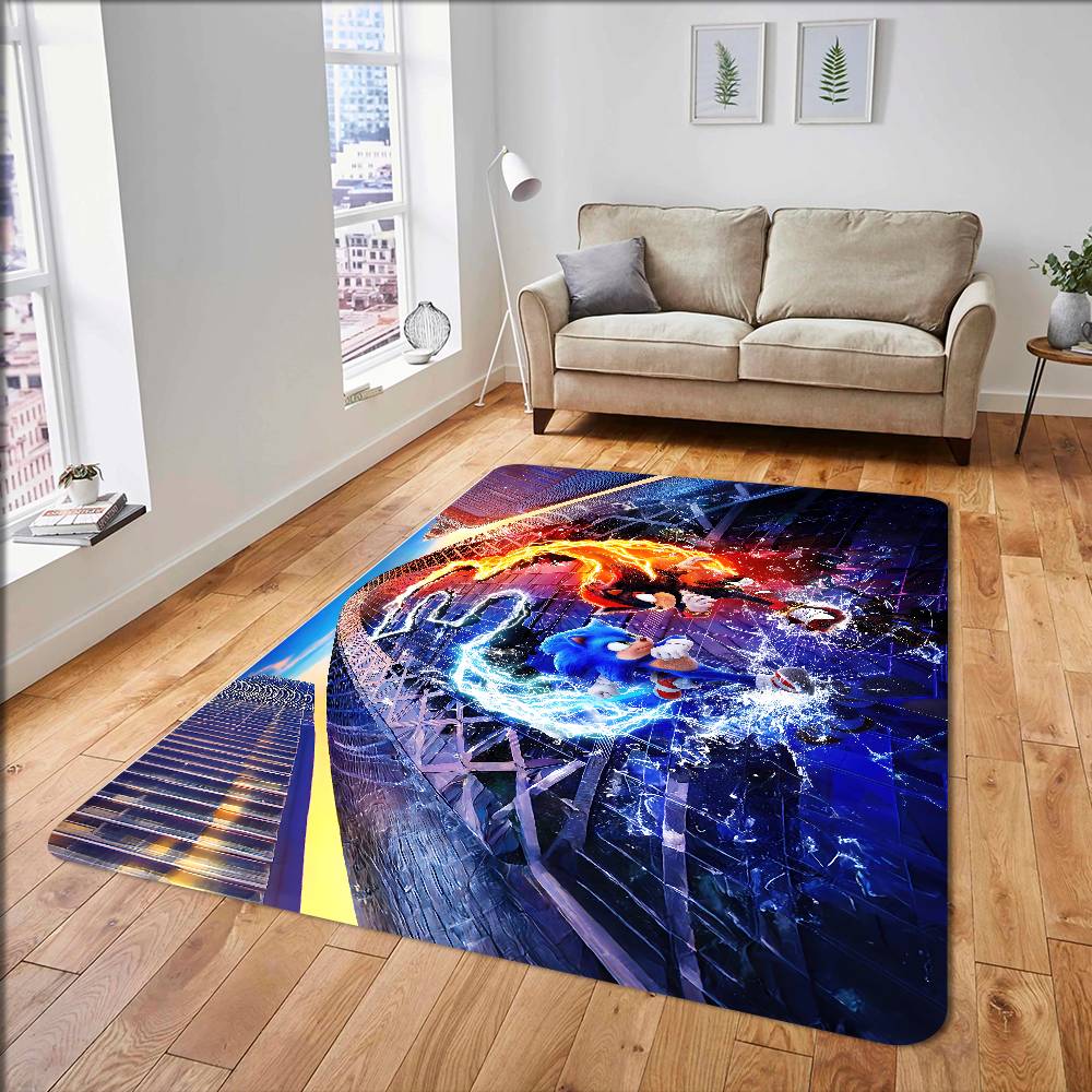 Sonic The-Hedgehog Bathroom Mat Anti-slip Absorb Water Long Strip Cushion Bedroon Mat Hotel Decor Mat