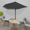 Balkon-Halbparasol, Aluminiumständer, Schwarz, 270X135X245 Cm