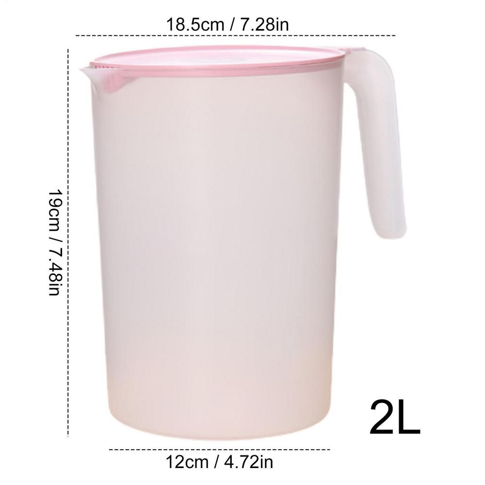 Caraffe d'Acqua Portatili 2L Caraffa Brocca Acqua Resistente al Calore Dispenser Bevande con Manico Contenitore Acqua Fredda Calda per Casa Viaggio