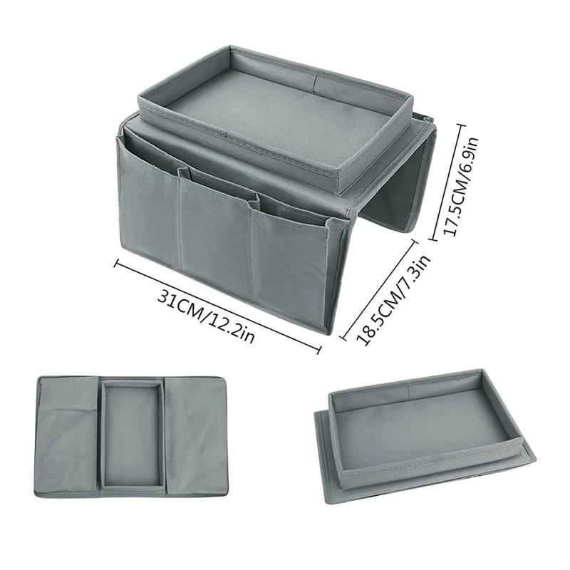 2pcs Sofa Armrest Organizer 5 Pockets Couch Armchair Caddy Remote Control Holder Armchair Couch Bag for Snacks Glasses Magazines