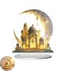 Ornamento Acrílico Eid Mubarak Lanterna Lua Crescente 2D Peça Central de Mesa Sinal Ramadan Mubarak para Casa Suprimentos para Festa Islâmica Presentes de Eid