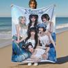 Custom Name Girl Group Name Concept Photo Flannel Blanket Super Soft Warm Cozy Blanket For Sofa Bed Office Travel Allseason Home Decor Gift
