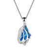Hot-selling small conch pendant Opal blue and white fish-shaped pendant, smart contrasting color fashionable personalized necklace