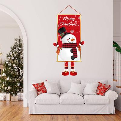 Christmas Snowman Hanging Flag Navidad Natal Noel Door Pendant Banner Merry Christmas Decorations For Home 2025 New Year 2025