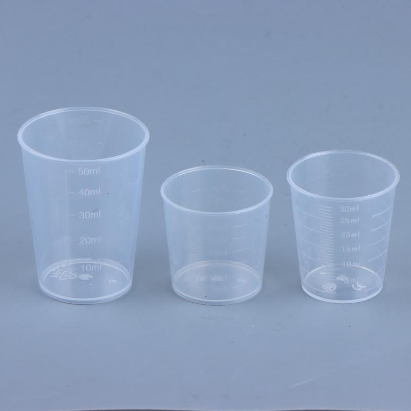 20Pcs Clear Graduated Measuring Cup Mini Plastic Laboratory Beaker Scale Graduated Transparent Mixing Cup Kitchen Baking