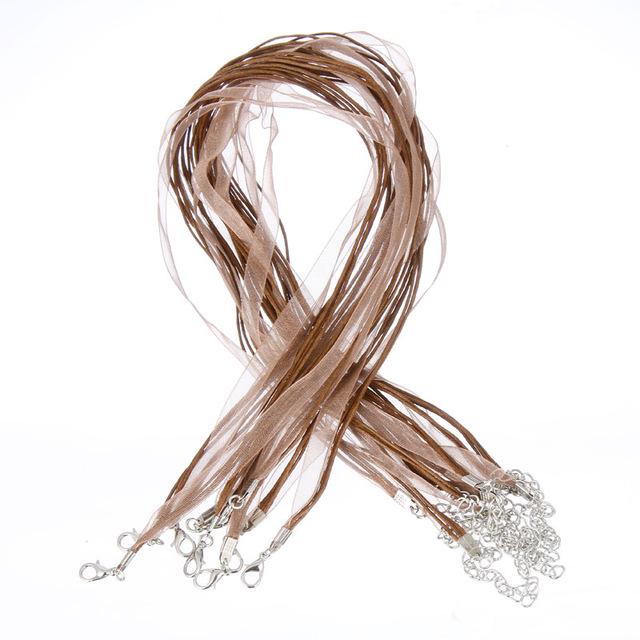 Новые регулируемые ювелирные изделия ручной работы, 10 шт., атласный шнур, веревка для ожерелья, лента из органзы + нанесение воска, аксессуары для подвесок «сделай сам»