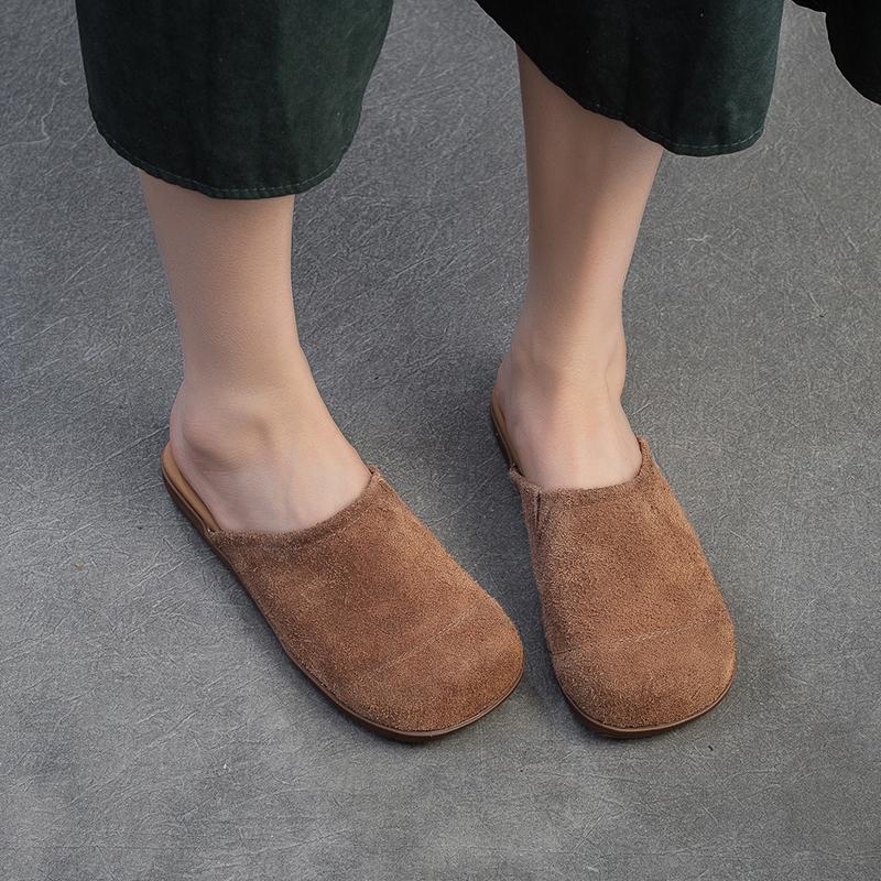 Summer Wearing Genuine Leather Haken Half Slippers