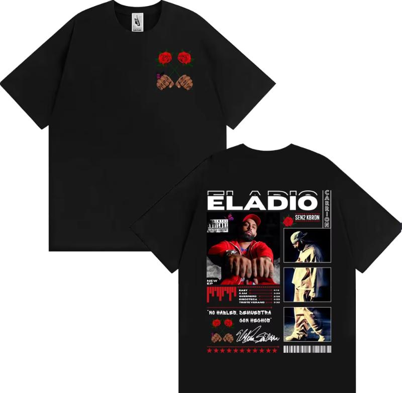 

Rapper Eladio Carrion Sen2 Kbrn Tour Merch T Shirts Men s Clothing Cotton Short Sleeve T-shirt Fashion Gothic T Shirt Streetwear S разноцветный