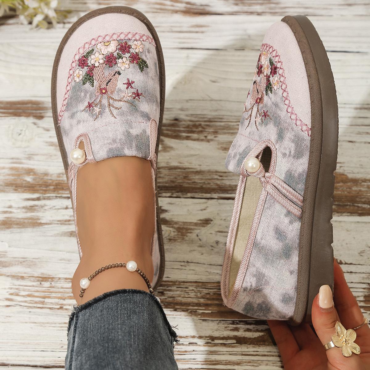 Ethnic style cloth shoes embroidered shoes 35