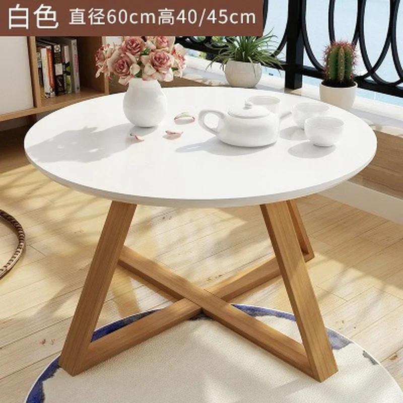 Originality Tables Combination Coffee Table for Living Room Solid Wood Round Tables Simple Assembly Center Tables