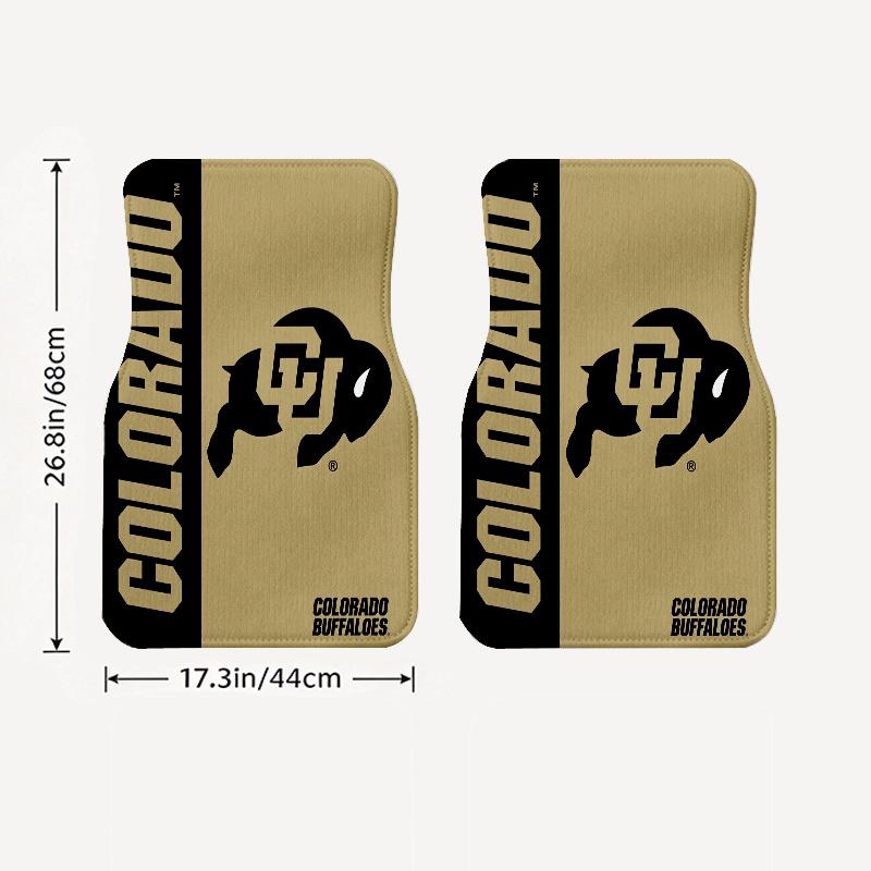 Colorado Buffaloes Black Car Floor Mats Full Coverage All-Season Car Mats, XPE Non-Slip And Wear-Resistant Mats Suitable for SUV Interiors, Textured C