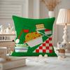 Food Illustration Cushion Cover Anti-dustmite Pillowcase Invisible Zipper Silky Short Plush Sofa Cushion Cover