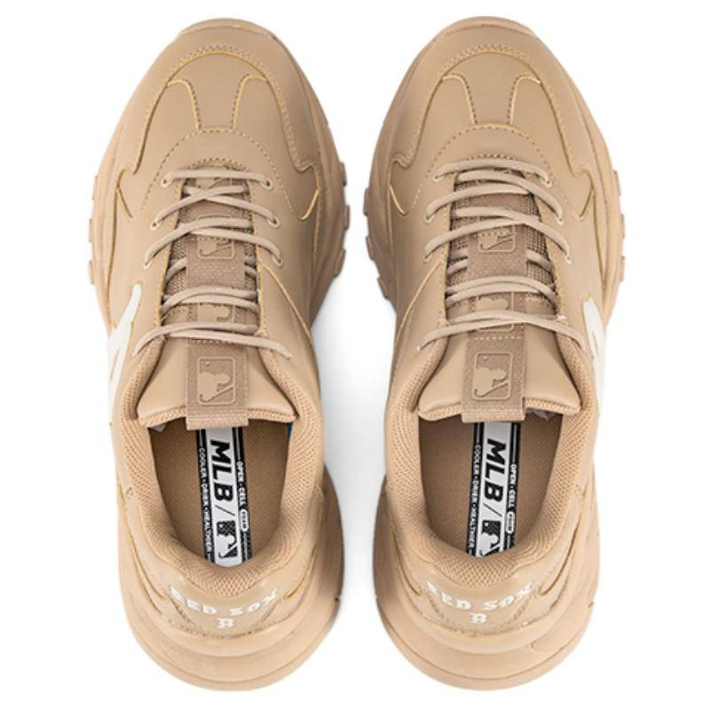 MLB Big Ball Chunky Shock Absorbers Slip Resistant Abrasion Resistant Low top Chunky Sneakers Unisex Beige Yellow Sneakers
