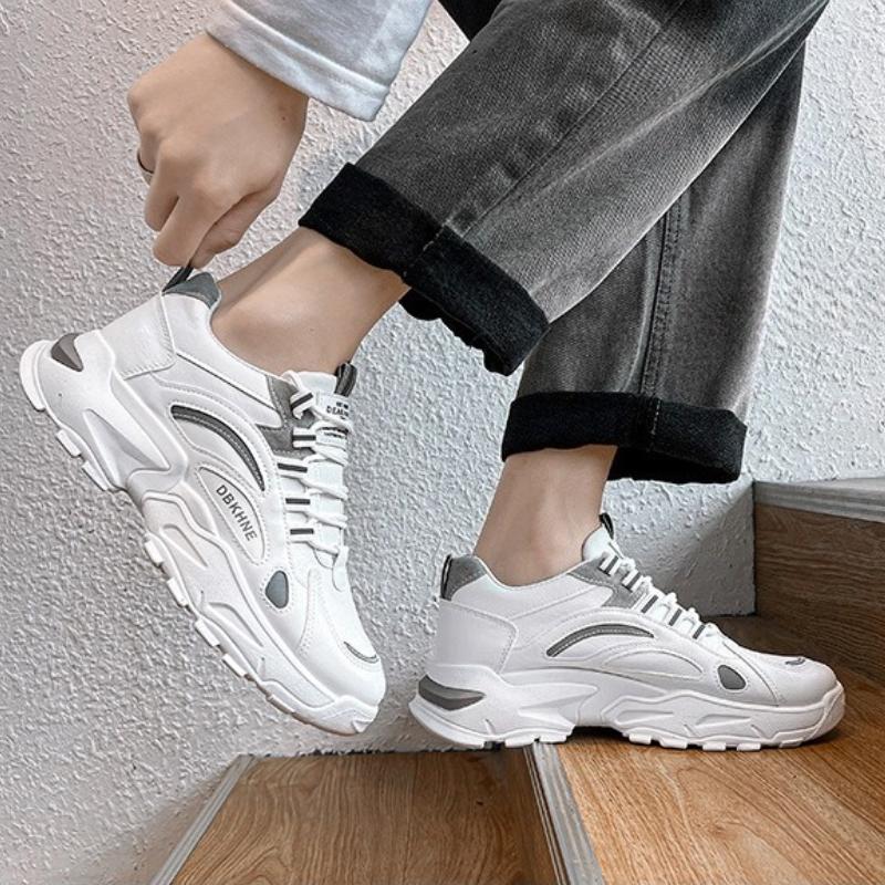 Fashion Hot Sale Men's Casual Sneakers Trend Men Vulcanized Shoes Comfortable Non Slip Outdoor Running Shoes Durable White Shoes for Men