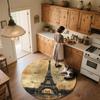 Vintage Eiffel Tower,Round Area Rug,Carpet Rug for Living Room Bedroom Sofa Playroom Decor,Non-slip Floor Mat