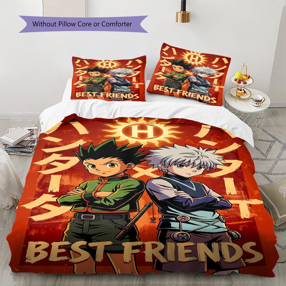 

Hunter x Hunter Pillowcase & Duvet Cover Set for Home Decor Birthday Gift (1 * duvet cover + 2 * pillowcase, without core) 135x200cm