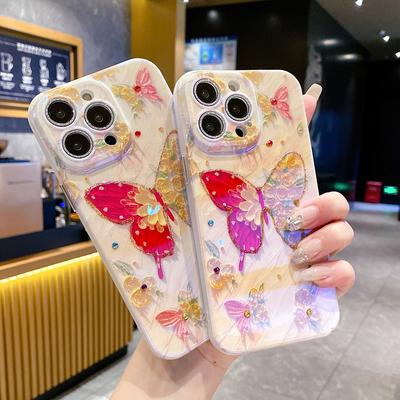 For Iphone 15 Pro Max 14Plus 13promax 11 Fashion Colorful Butterfly Pattern Phone Case for Iphone 15 Plus 14 13 12 Pro Max Soft Silicone TPU Cover