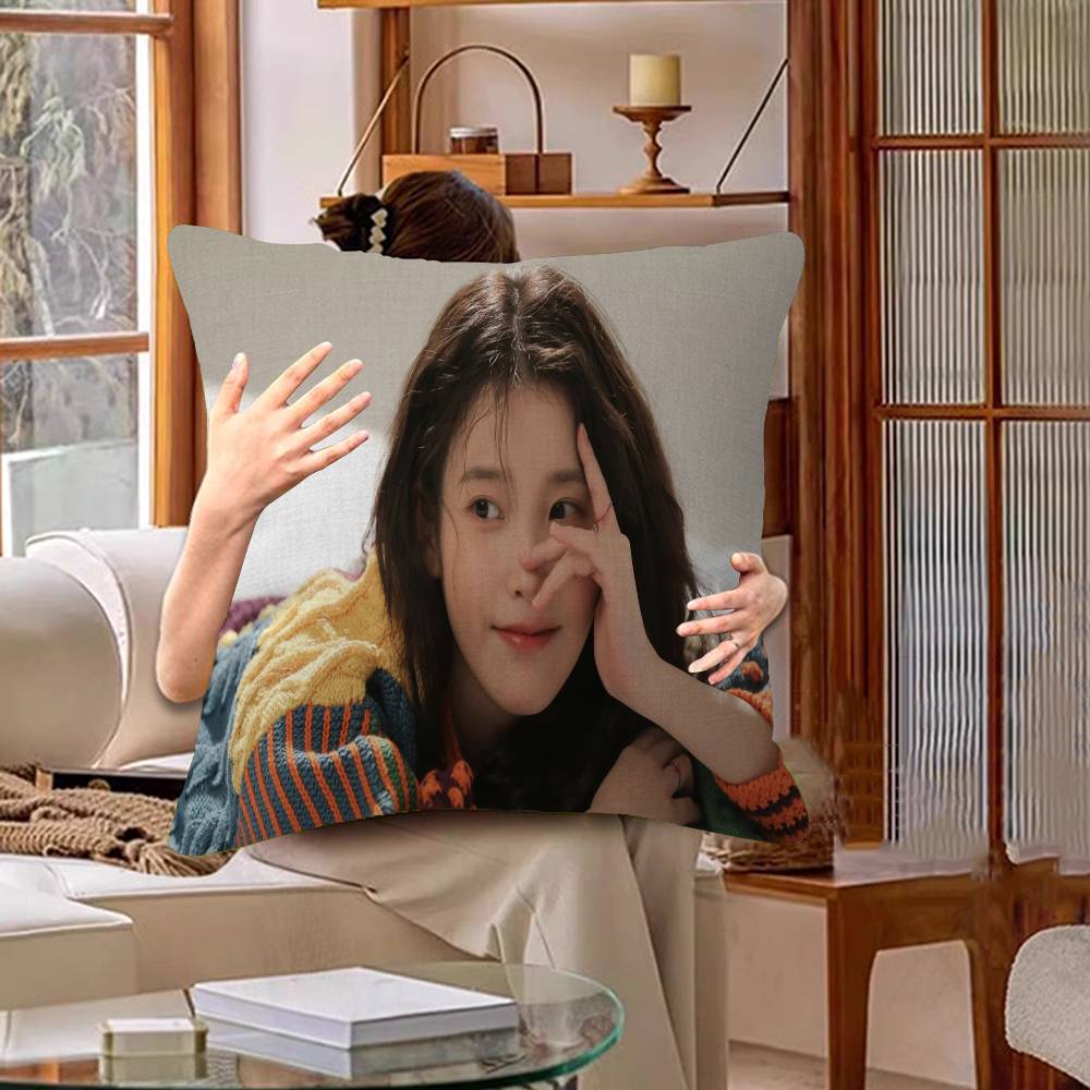 Korean Singer L-Lee J-Ji E-Eun I-IU Cushion Cover Pillowcase Upholstery Sofa Throw Pillow Home Decor Pillowcas