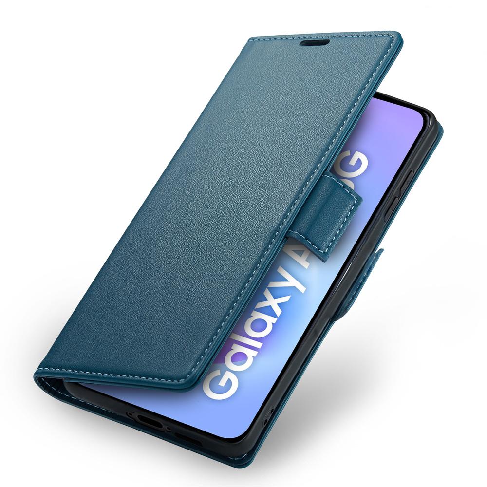 Samsung Galaxy A57 5G Case, ERBORD Glossy Litchi, Wallet with Flip, Blue