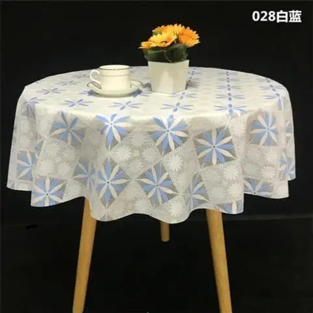 Pvc Desk Mat Printed Dustproof Table Cover Round Lace Table Waterproof Oil Resistant Scald Resistant Round Tablecloth