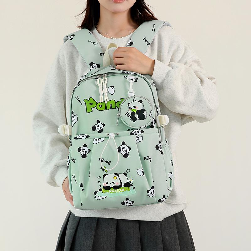 Cartoon Panda Waterproof Backpack - Large Capacity for Middle & High School Girls