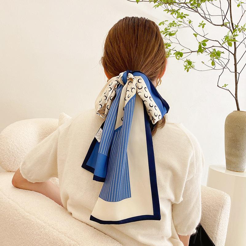 Long Small Silk Scarf Women's Autumn and Winter Versatile Thin and Narrow Scarf with Shirt Fashion Headband New Decorative Scarf