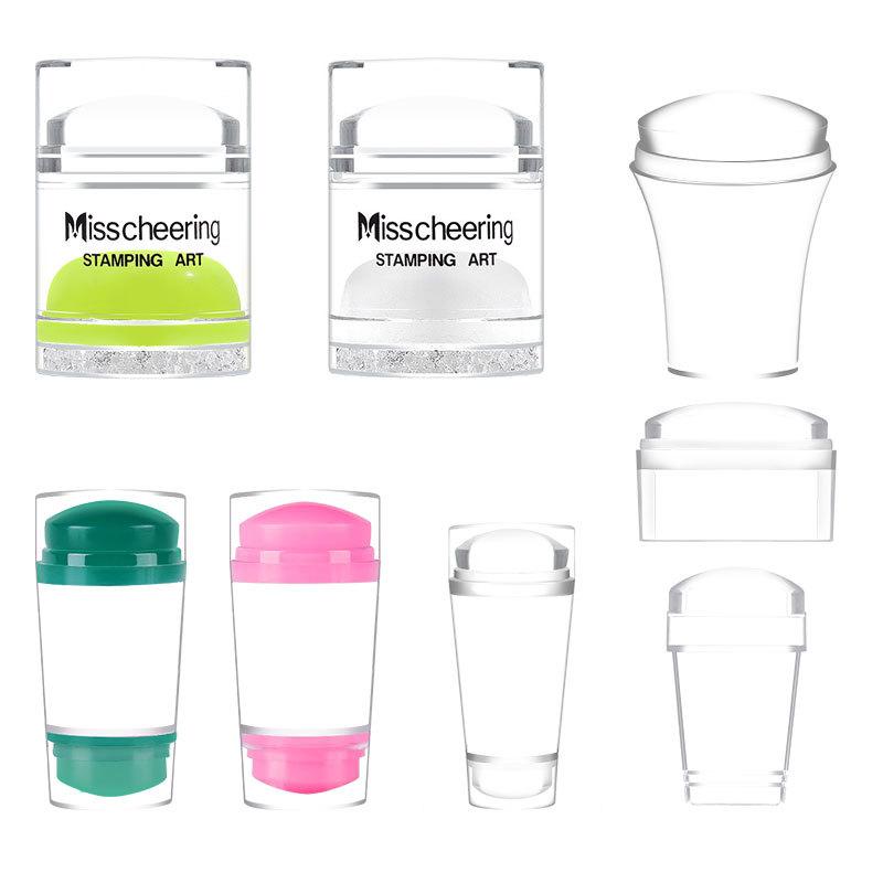 Nail Art Silicone Seal Laser Reduction Transparent Large Scraper Silicone Seal Head Nail Art Printing Collection