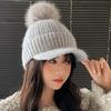 Hat Women's Autumn and Winter New Cycling Warm Ear Protection Knitted Hat Cold-proof Plush Thickened Wool Hat