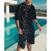 Summer Fashionable Creativity 3D Digital Printing Two-piece Set Street Casual Breathable Comfortable Sports Loose Large Size Men's Sports Wear