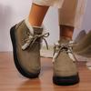 Casual Lace Up Furry Snow Boots Women 2025 Fashion Thick Bottom Fur Ankle Boots Winter Warm Short Plush Designer Shoes Woman