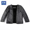 ROMON Men's Thickened Wool Blend Rabbit Fur Lined Jacket