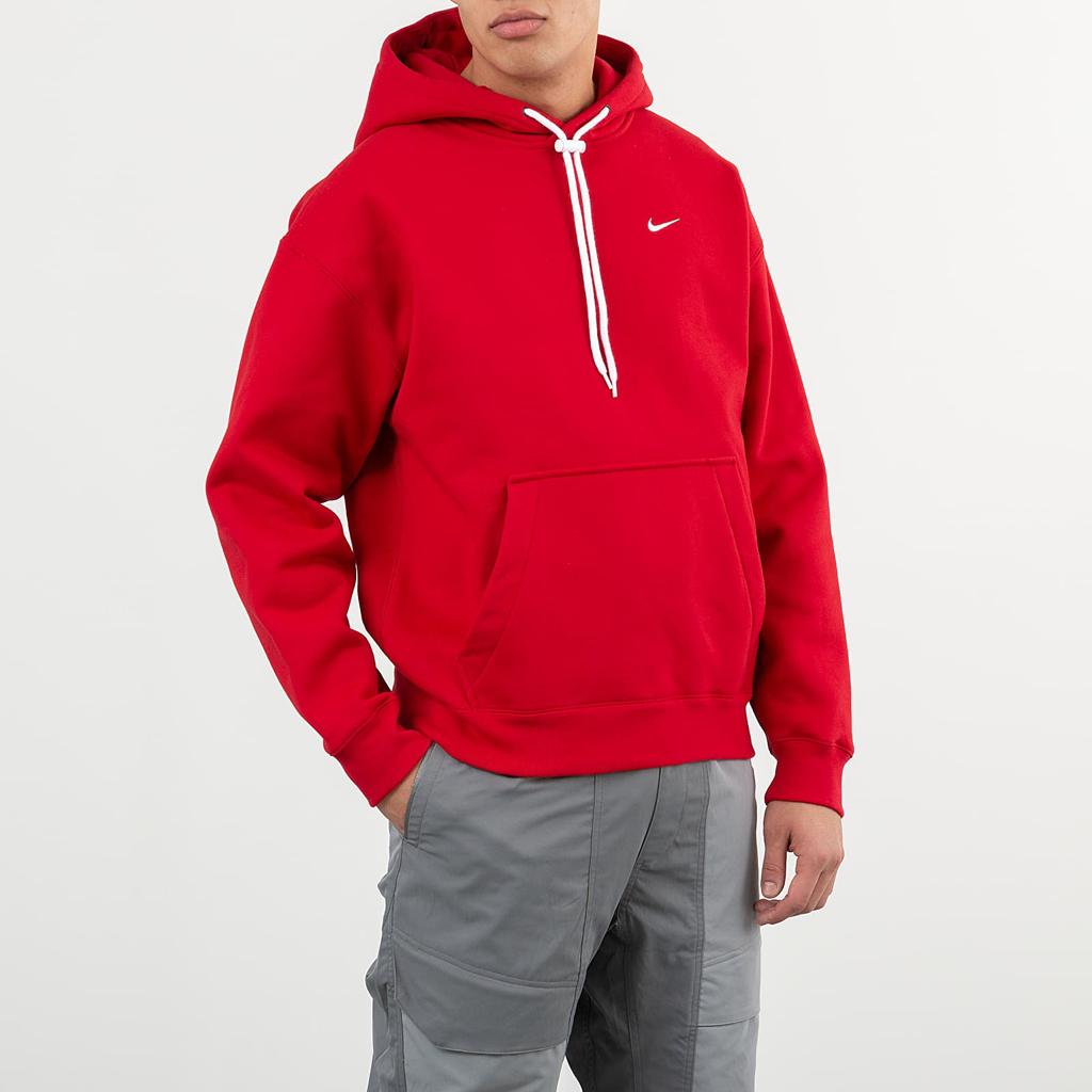 Nike Fleece Hoodie With Drawstring Men Tops Red CD6393-687