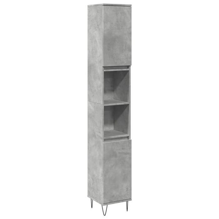 VidaXL Armoire de salle de bain gris béton 30x30x190 cm, armoire, armoire de rangement de salle de bain, armoire de toilette 857198