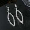 High-Class Sense Of Geometric Hollow Full Diamond Earrings Fashion Temperament Earrings Women's Earrings 1 Pair