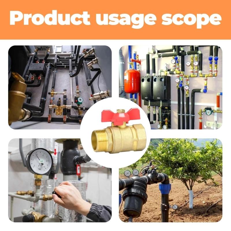 Brass Ball Valves 1inch Male Female Thread Connector Shut Close Valves With Butterfly Handle Quick Connector Ball Valves