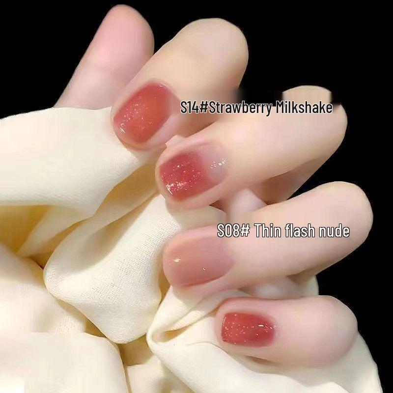 Abziehbarer Feinglitzer Nude Nagellack Set - Geruchlos, Kein Brennen, Kristallklar für Studenten