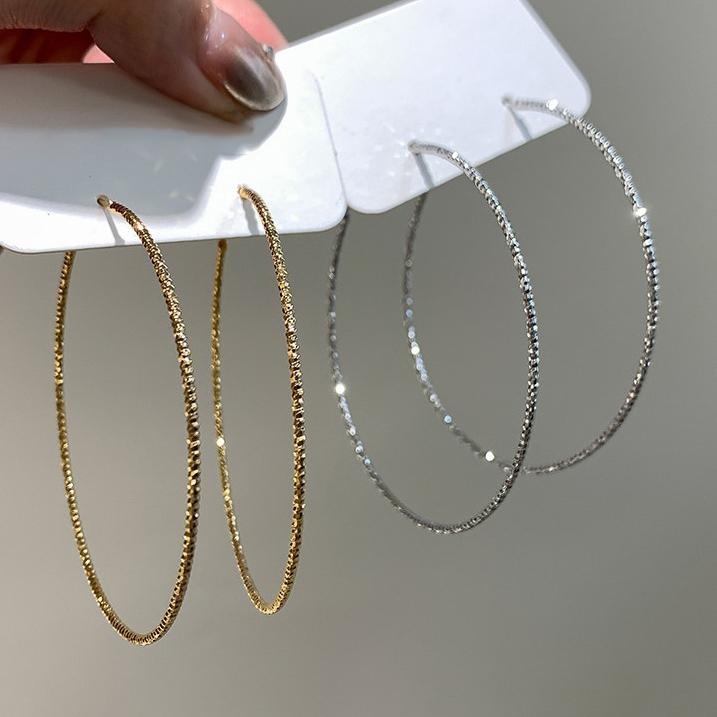 PONYKISS Tibetské stříbro Zveličeně kulaté geometrické kruhové náušnice pro ženy Klasická móda Minimalistické doplňky