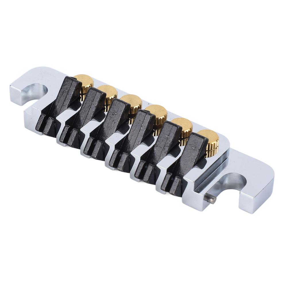 Guitar Tune Roller Saddle Bridge Tailpiece with 2 Studs Electric Guitar Tune Bridge Tailpiece Stop Bar for LP