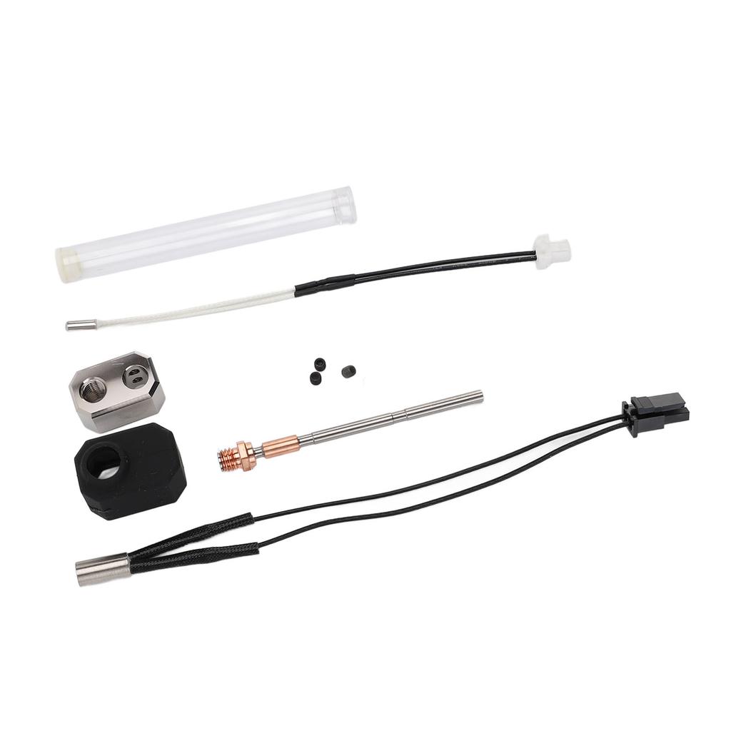 3D Printer Hot End Kit Bimetal Throat Heating Block Thermistor Nozzle Silicone Insulation Sleeve Print Head Hot End Kit